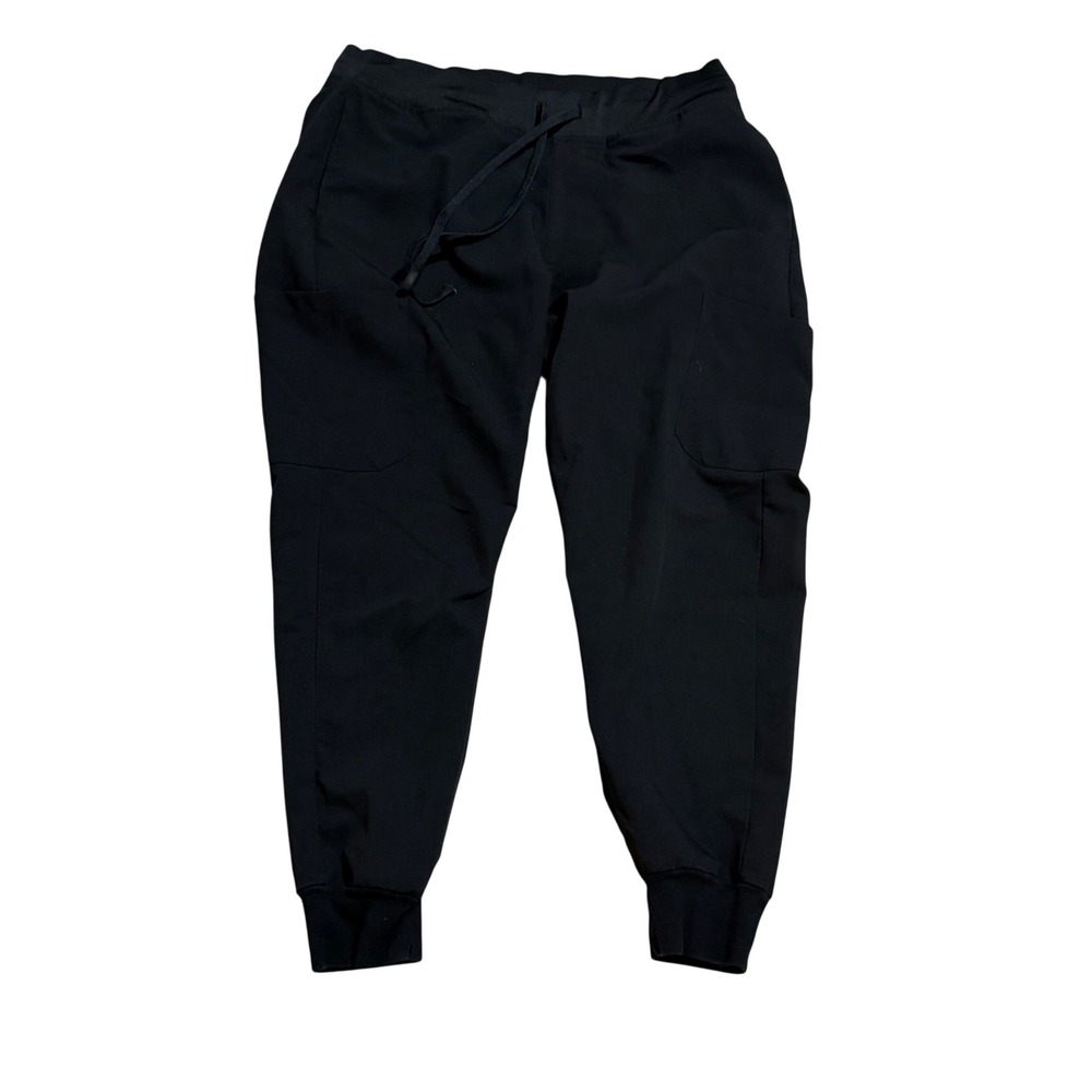 Mandala Black Equa-Tek Scrub Joggers Women Medium Drawstring Cargo Pockets